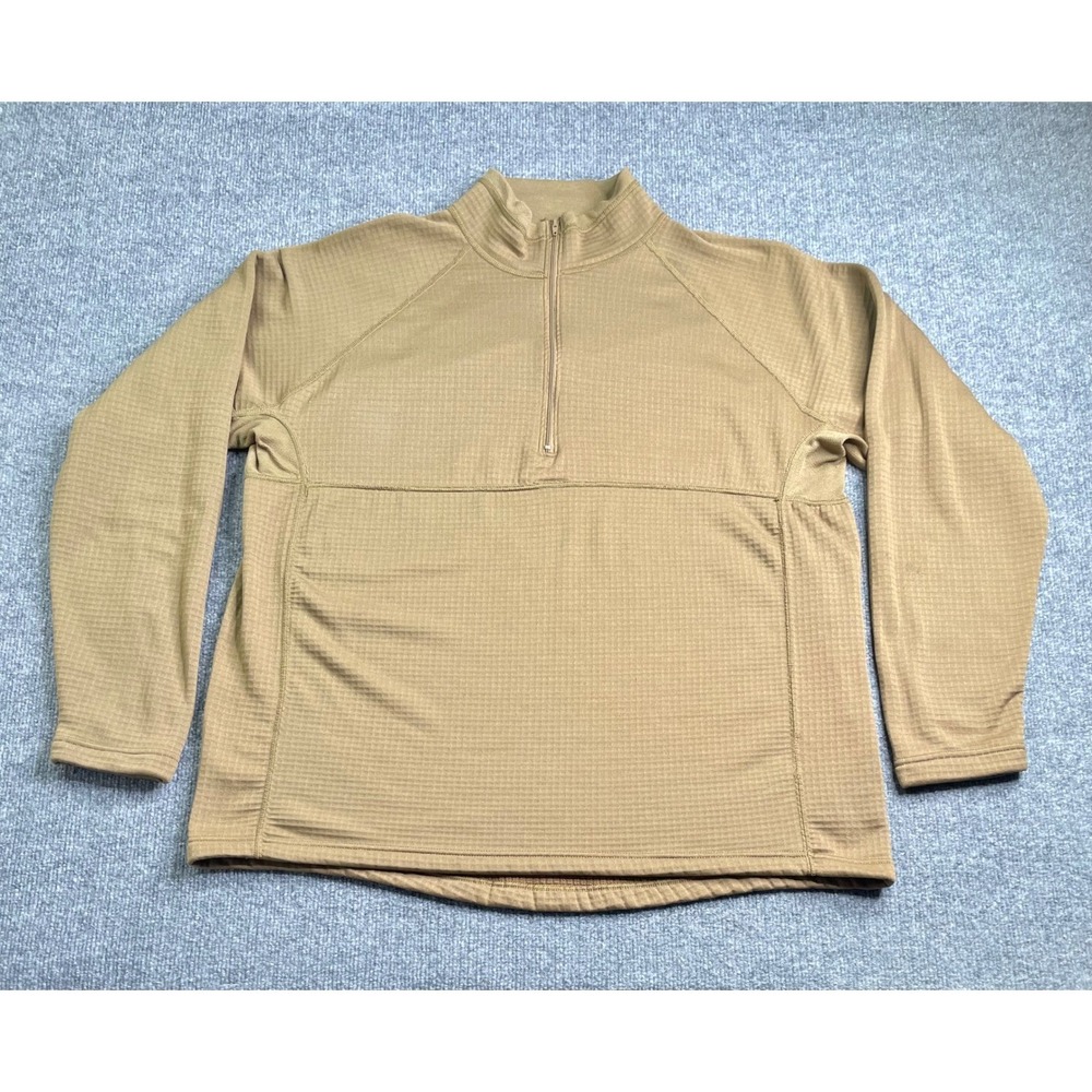 Halys PCU Level 2 Pullover Mens XL Coyote Brown Grid Fleece Quarter Zip Tactical